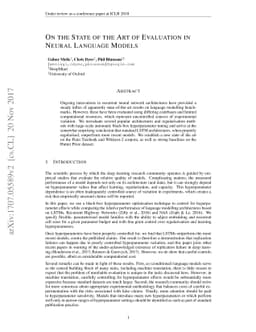On the State of the Art of Evaluation in Neural Language Models