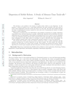 Dispersion of Mobile Robots: A Study of Memory-Time Trade-offs