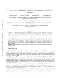 Properties and comparison of some Kriging sub-model aggregation methods