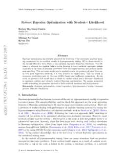 Robust Bayesian Optimization with Student-t Likelihood