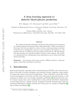 A deep learning approach to diabetic blood glucose prediction