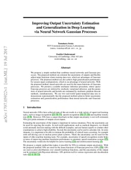 Improving Output Uncertainty Estimation and Generalization in Deep
  Learning via Neural Network Gaussian Processes