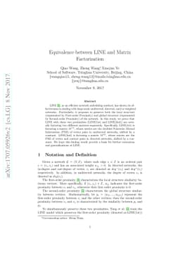 Equivalence between LINE and Matrix Factorization