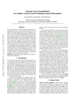 Dynamic Layer Normalization for Adaptive Neural Acoustic Modeling in
  Speech Recognition