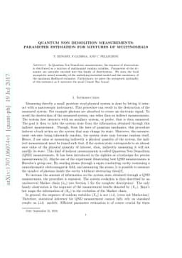 Quantum non demolition measurements: parameter estimation for mixtures
  of multinomials