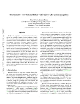 Discriminative convolutional Fisher vector network for action
  recognition