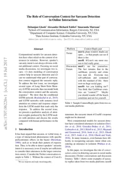 The Role of Conversation Context for Sarcasm Detection in Online
  Interactions
