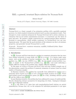 RKL: a general, invariant Bayes solution for Neyman-Scott