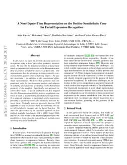 A Novel Space-Time Representation on the Positive Semidefinite Con for
  Facial Expression Recognition