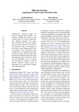 High-risk learning: acquiring new word vectors from tiny data