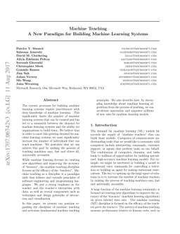 Machine Teaching: A New Paradigm for Building Machine Learning Systems