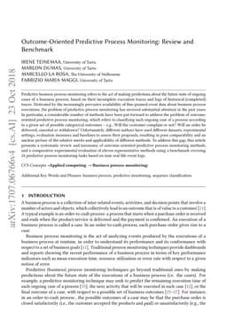 Outcome-Oriented Predictive Process Monitoring: Review and Benchmark