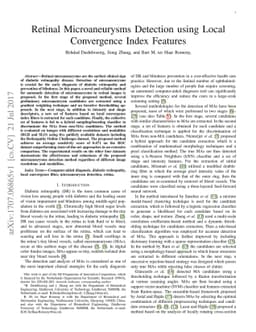 Retinal Microaneurysms Detection using Local Convergence Index Features