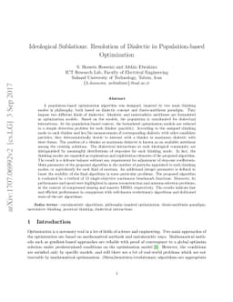Ideological Sublations: Resolution of Dialectic in Population-based
  Optimization