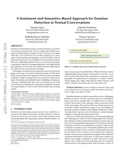 A Sentiment-and-Semantics-Based Approach for Emotion Detection in
  Textual Conversations