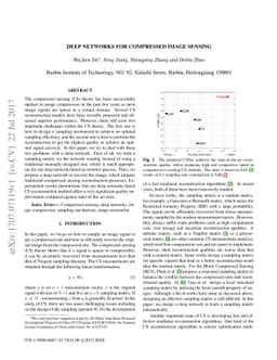 Deep Networks for Compressed Image Sensing