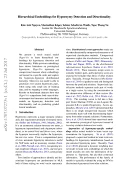 Hierarchical Embeddings for Hypernymy Detection and Directionality