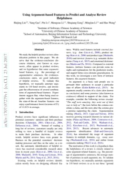 Using Argument-based Features to Predict and Analyse Review Helpfulness