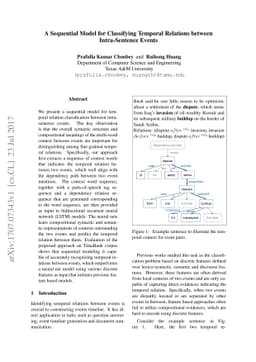 A Sequential Model for Classifying Temporal Relations between
  Intra-Sentence Events