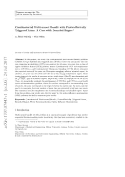 Combinatorial Multi-armed Bandit with Probabilistically Triggered Arms:
  A Case with Bounded Regret