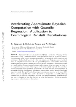 Accelerating Approximate Bayesian Computation with Quantile Regression:
  Application to Cosmological Redshift Distributions