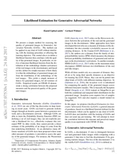 Likelihood Estimation for Generative Adversarial Networks