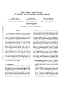 Infinite Latent Feature Selection: A Probabilistic Latent Graph-Based
  Ranking Approach