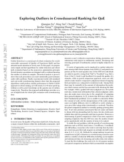 Exploring Outliers in Crowdsourced Ranking for QoE