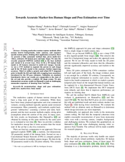 Towards Accurate Markerless Human Shape and Pose Estimation over Time