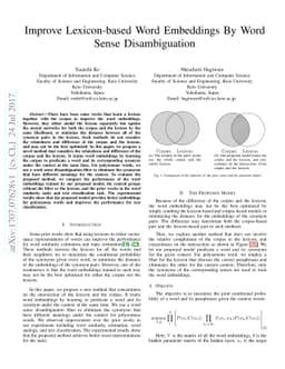 Improve Lexicon-based Word Embeddings By Word Sense Disambiguation