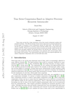 Time Series Compression Based on Adaptive Piecewise Recurrent
  Autoencoder