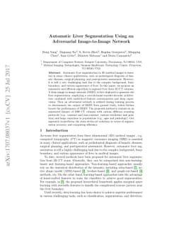 Automatic Liver Segmentation Using an Adversarial Image-to-Image Network
