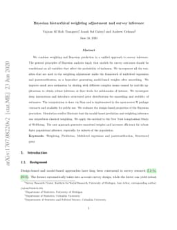 Bayesian hierarchical weighting adjustment and survey inference