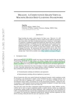 Dragon: A Computation Graph Virtual Machine Based Deep Learning
  Framework
