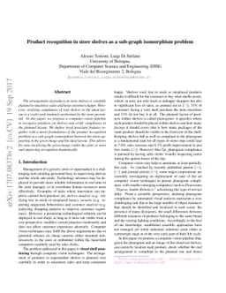 Product recognition in store shelves as a sub-graph isomorphism problem