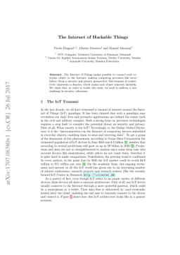 The Internet of Hackable Things