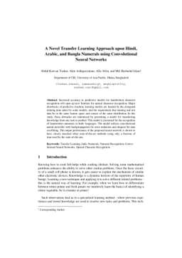 A Novel Transfer Learning Approach upon Hindi, Arabic, and Bangla
  Numerals using Convolutional Neural Networks