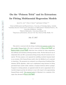 On the "Poisson Trick" and its Extensions for Fitting Multinomial
  Regression Models