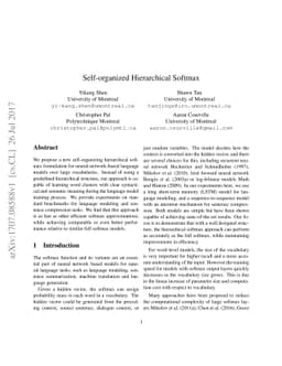 Self-organized Hierarchical Softmax