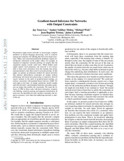 Gradient-based Inference for Networks with Output Constraints