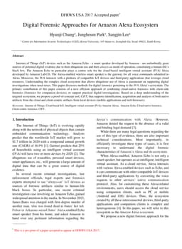 Digital Forensic Approaches for Amazon Alexa Ecosystem