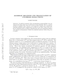 Algebraic Relations and Triangulation of Unlabeled Image Points