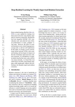 Deep Residual Learning for Weakly-Supervised Relation Extraction