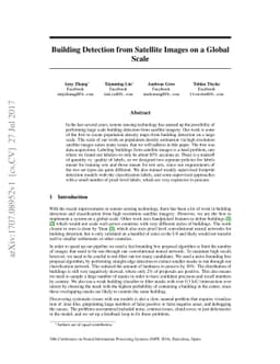 Building Detection from Satellite Images on a Global Scale