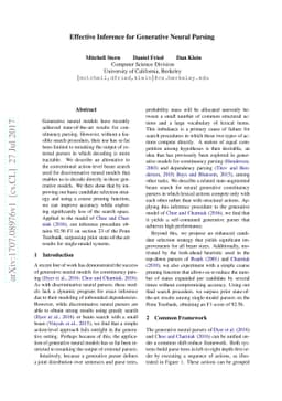 Effective Inference for Generative Neural Parsing