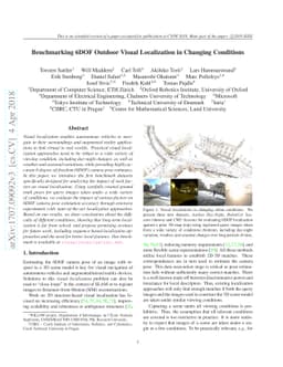 Benchmarking 6DOF Outdoor Visual Localization in Changing Conditions
