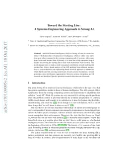 Toward the Starting Line: A Systems Engineering Approach to Strong AI
