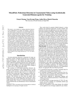 MixedPeds: Pedestrian Detection in Unannotated Videos using
  Synthetically Generated Human-agents for Training