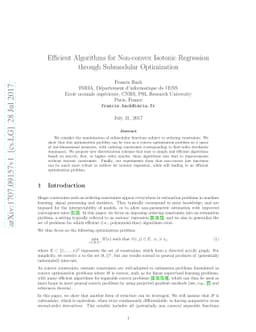 Efficient Algorithms for Non-convex Isotonic Regression through
  Submodular Optimization