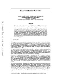 Recurrent Ladder Networks